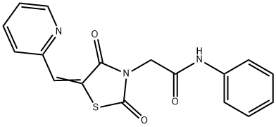 2-[2,4-dioxo-5-(2-pyridinylmethylene)-1,3-thiazolidin-3-yl]-N-phenylacetamide Struktur