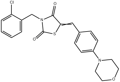 3-(2-chlorobenzyl)-5-[4-(4-morpholinyl)benzylidene]-1,3-thiazolidine-2,4-dione Struktur