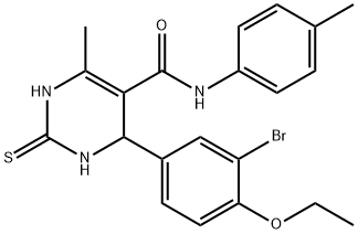 6-(3-bromo-4-ethoxyphenyl)-4-methyl-N-(4-methylphenyl)-2-sulfanyl-1,6-dihydro-5-pyrimidinecarboxamide Struktur