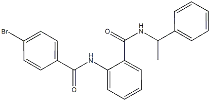 2-[(4-bromobenzoyl)amino]-N-(1-phenylethyl)benzamide Struktur