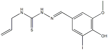 4-hydroxy-3-iodo-5-methoxybenzaldehyde N-allylthiosemicarbazone Struktur