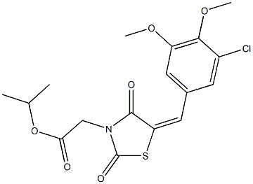 isopropyl [5-(3-chloro-4,5-dimethoxybenzylidene)-2,4-dioxo-1,3-thiazolidin-3-yl]acetate Struktur