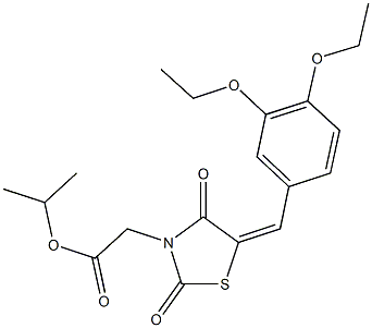 isopropyl [5-(3,4-diethoxybenzylidene)-2,4-dioxo-1,3-thiazolidin-3-yl]acetate Struktur