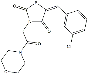 5-(3-chlorobenzylidene)-3-[2-(4-morpholinyl)-2-oxoethyl]-1,3-thiazolidine-2,4-dione Struktur