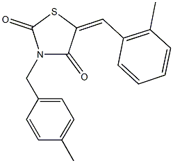 3-(4-methylbenzyl)-5-(2-methylbenzylidene)-1,3-thiazolidine-2,4-dione Struktur