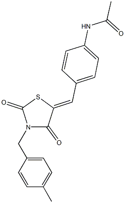 N-(4-{[3-(4-methylbenzyl)-2,4-dioxo-1,3-thiazolidin-5-ylidene]methyl}phenyl)acetamide Struktur