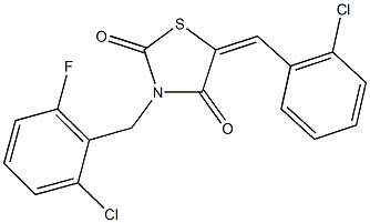 5-(2-chlorobenzylidene)-3-(2-chloro-6-fluorobenzyl)-1,3-thiazolidine-2,4-dione Struktur