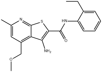 3-amino-N-(2-ethylphenyl)-4-(methoxymethyl)-6-methylthieno[2,3-b]pyridine-2-carboxamide Struktur