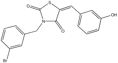 3-(3-bromobenzyl)-5-(3-hydroxybenzylidene)-1,3-thiazolidine-2,4-dione Struktur