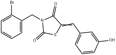 3-(2-bromobenzyl)-5-(3-hydroxybenzylidene)-1,3-thiazolidine-2,4-dione Struktur