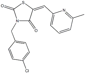 3-(4-chlorobenzyl)-5-[(6-methyl-2-pyridinyl)methylene]-1,3-thiazolidine-2,4-dione Struktur