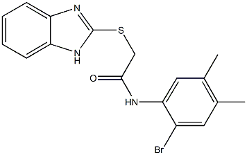 2-(1H-benzimidazol-2-ylsulfanyl)-N-(2-bromo-4,5-dimethylphenyl)acetamide Struktur