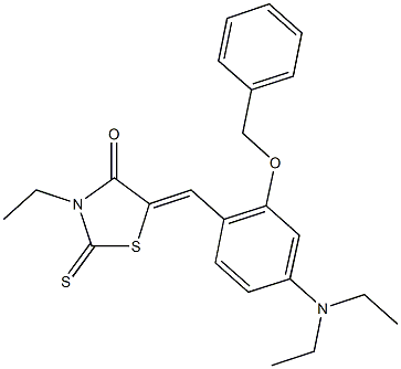 5-[2-(benzyloxy)-4-(diethylamino)benzylidene]-3-ethyl-2-thioxo-1,3-thiazolidin-4-one Struktur