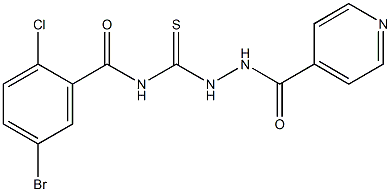 5-bromo-2-chloro-N-[(2-isonicotinoylhydrazino)carbothioyl]benzamide Struktur