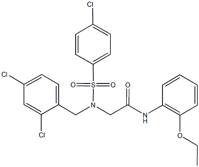 2-[[(4-chlorophenyl)sulfonyl](2,4-dichlorobenzyl)amino]-N-(2-ethoxyphenyl)acetamide Struktur