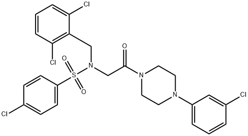 4-chloro-N-{2-[4-(3-chlorophenyl)piperazin-1-yl]-2-oxoethyl}-N-(2,6-dichlorobenzyl)benzenesulfonamide Struktur