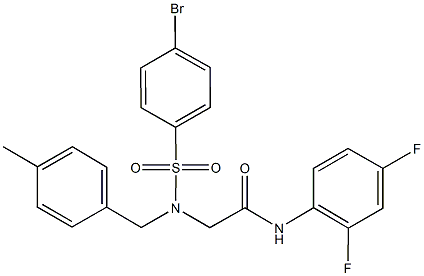 2-[[(4-bromophenyl)sulfonyl](4-methylbenzyl)amino]-N-(2,4-difluorophenyl)acetamide Struktur