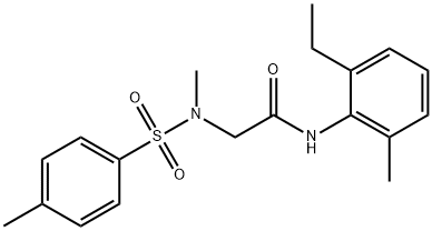 N-(2-ethyl-6-methylphenyl)-2-{methyl[(4-methylphenyl)sulfonyl]amino}acetamide Struktur