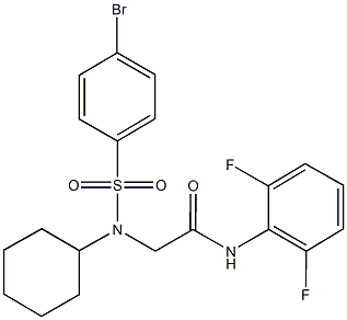 2-[[(4-bromophenyl)sulfonyl](cyclohexyl)amino]-N-(2,6-difluorophenyl)acetamide Struktur