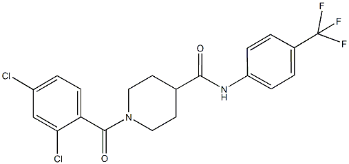 1-(2,4-dichlorobenzoyl)-N-[4-(trifluoromethyl)phenyl]-4-piperidinecarboxamide Struktur