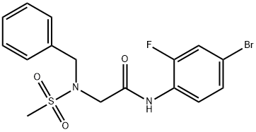 2-[benzyl(methylsulfonyl)amino]-N-(4-bromo-2-fluorophenyl)acetamide Struktur