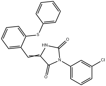 3-(3-chlorophenyl)-5-[2-(phenylsulfanyl)benzylidene]-2,4-imidazolidinedione Struktur