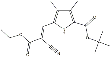 tert-butyl 5-(2-cyano-3-ethoxy-3-oxo-1-propenyl)-3,4-dimethyl-1H-pyrrole-2-carboxylate Struktur