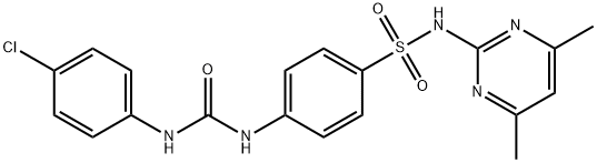 4-{[(4-chloroanilino)carbonyl]amino}-N-(4,6-dimethylpyrimidin-2-yl)benzenesulfonamide Struktur