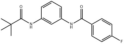 N-{3-[(2,2-dimethylpropanoyl)amino]phenyl}-4-fluorobenzamide Struktur