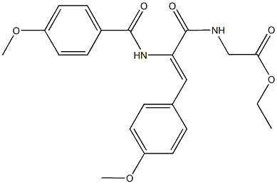 ethyl {[2-[(4-methoxybenzoyl)amino]-3-(4-methoxyphenyl)acryloyl]amino}acetate Struktur