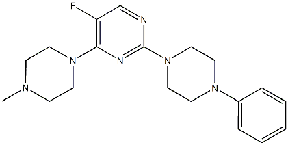 5-fluoro-4-(4-methyl-1-piperazinyl)-2-(4-phenyl-1-piperazinyl)pyrimidine Struktur