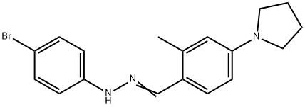 2-methyl-4-(1-pyrrolidinyl)benzaldehyde (4-bromophenyl)hydrazone Struktur