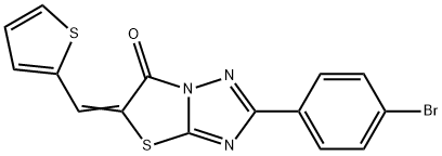 2-(4-bromophenyl)-5-(2-thienylmethylene)[1,3]thiazolo[3,2-b][1,2,4]triazol-6(5H)-one Struktur