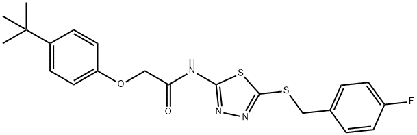 2-(4-tert-butylphenoxy)-N-{5-[(4-fluorobenzyl)sulfanyl]-1,3,4-thiadiazol-2-yl}acetamide Struktur