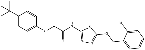 2-(4-tert-butylphenoxy)-N-{5-[(2-chlorobenzyl)sulfanyl]-1,3,4-thiadiazol-2-yl}acetamide Struktur