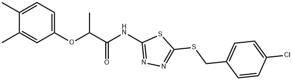 N-{5-[(4-chlorobenzyl)sulfanyl]-1,3,4-thiadiazol-2-yl}-2-(3,4-dimethylphenoxy)propanamide Struktur