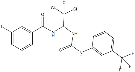 3-iodo-N-[2,2,2-trichloro-1-({[3-(trifluoromethyl)anilino]carbothioyl}amino)ethyl]benzamide Struktur