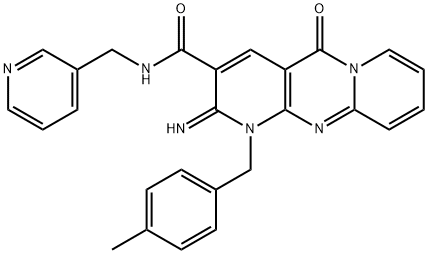 2-imino-1-(4-methylbenzyl)-5-oxo-N-(3-pyridinylmethyl)-1,5-dihydro-2H-dipyrido[1,2-a:2,3-d]pyrimidine-3-carboxamide Struktur