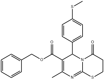 benzyl 8-methyl-6-[4-(methylsulfanyl)phenyl]-4-oxo-3,4-dihydro-2H,6H-pyrimido[2,1-b][1,3]thiazine-7-carboxylate Struktur