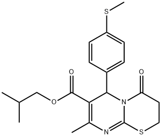 isobutyl 8-methyl-6-[4-(methylsulfanyl)phenyl]-4-oxo-3,4-dihydro-2H,6H-pyrimido[2,1-b][1,3]thiazine-7-carboxylate Struktur