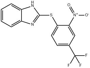 2-{[2-nitro-4-(trifluoromethyl)phenyl]sulfanyl}-1H-benzimidazole Struktur