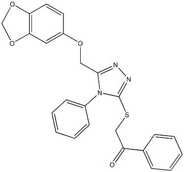 2-({5-[(1,3-benzodioxol-5-yloxy)methyl]-4-phenyl-4H-1,2,4-triazol-3-yl}sulfanyl)-1-phenylethanone Struktur