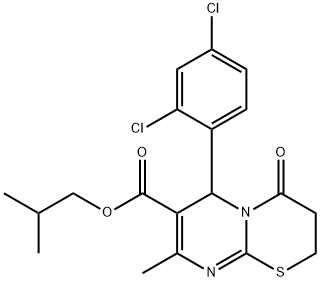 isobutyl 6-(2,4-dichlorophenyl)-8-methyl-4-oxo-3,4-dihydro-2H,6H-pyrimido[2,1-b][1,3]thiazine-7-carboxylate Struktur