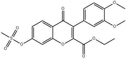 ethyl 3-(3,4-dimethoxyphenyl)-7-[(methylsulfonyl)oxy]-4-oxo-4H-chromene-2-carboxylate Struktur