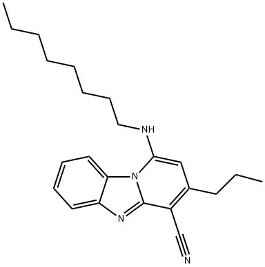 1-(octylamino)-3-propylpyrido[1,2-a]benzimidazole-4-carbonitrile Struktur