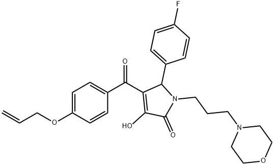 4-[4-(allyloxy)benzoyl]-5-(4-fluorophenyl)-3-hydroxy-1-[3-(4-morpholinyl)propyl]-1,5-dihydro-2H-pyrrol-2-one Struktur