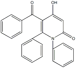 5-benzoyl-4-hydroxy-1,6-diphenyl-2(1H)-pyridinone Struktur