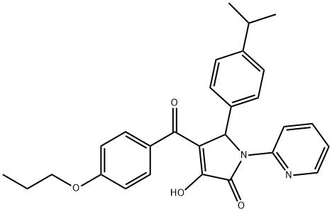 3-hydroxy-5-(4-isopropylphenyl)-4-(4-propoxybenzoyl)-1-(2-pyridinyl)-1,5-dihydro-2H-pyrrol-2-one Struktur