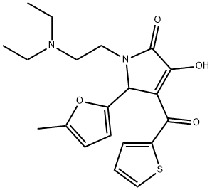 1-[2-(diethylamino)ethyl]-3-hydroxy-5-(5-methyl-2-furyl)-4-(2-thienylcarbonyl)-1,5-dihydro-2H-pyrrol-2-one Struktur