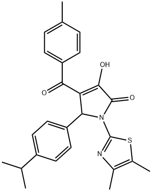 1-(4,5-dimethyl-1,3-thiazol-2-yl)-3-hydroxy-5-(4-isopropylphenyl)-4-(4-methylbenzoyl)-1,5-dihydro-2H-pyrrol-2-one Struktur